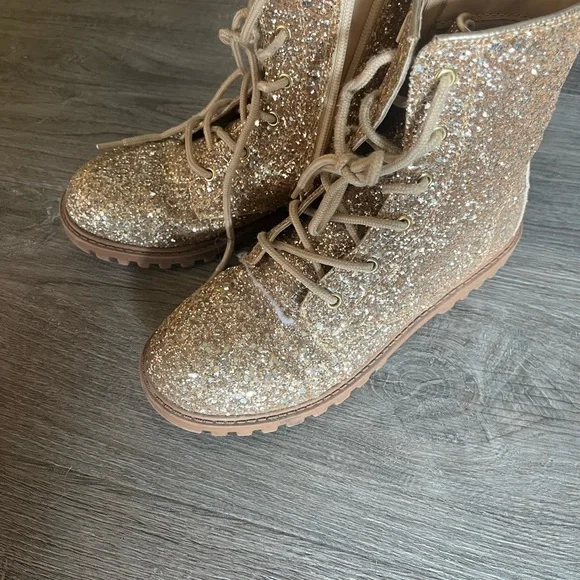 Old Navy Shoes Gold Glitter Girls Boots Poshmark